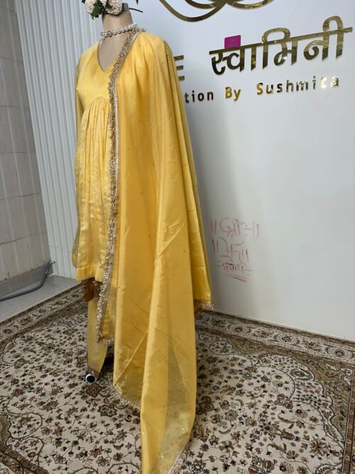 Yellow Chanderi Gota in Dhera
