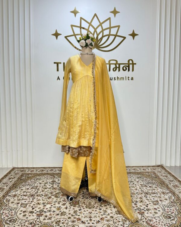 Yellow Chanderi Gota in Dhera