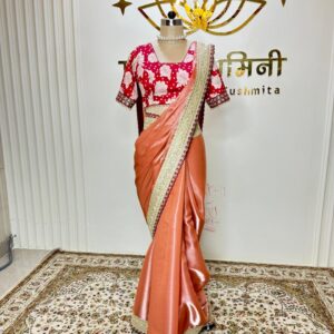 Orange with Printed Red Blouse