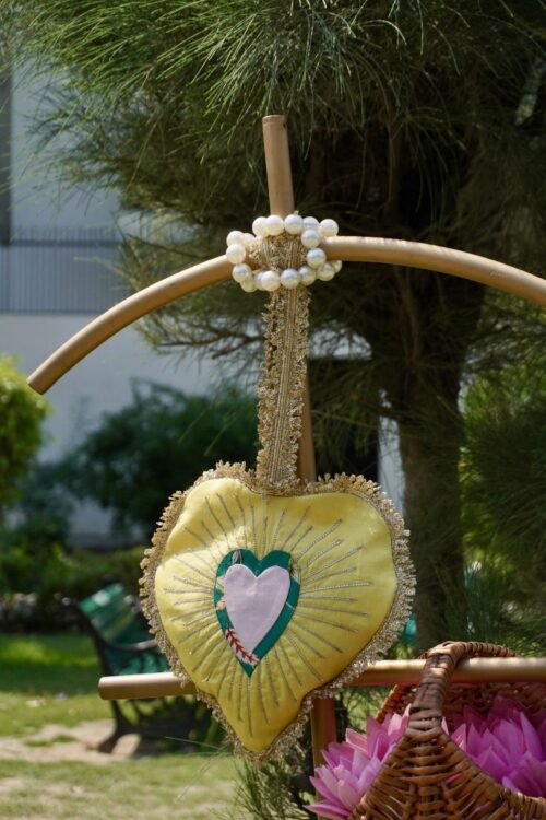 Swamini Sunshine Heart Embroidered Potli Bag - Image 2