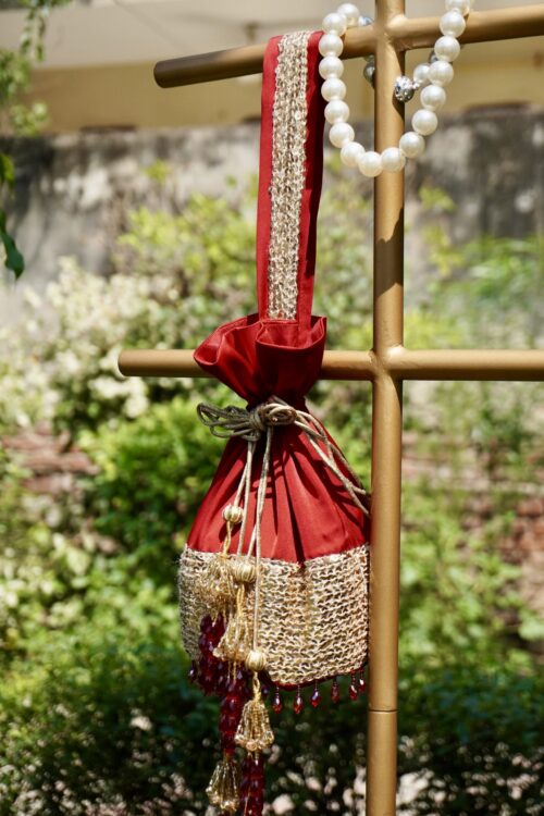 Swamini Ruby Glow Sequin Potli Bag - Image 7