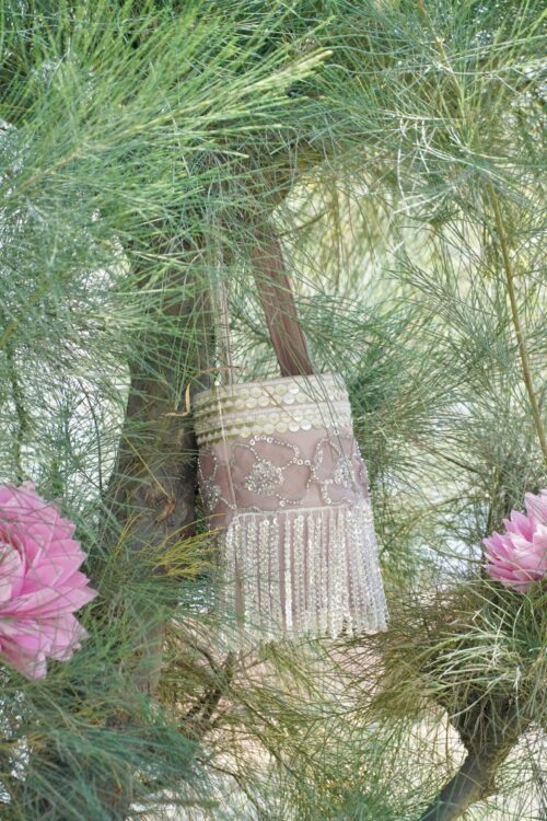 Rose Gold Sequin Fringe Bucket Bag - Image 3