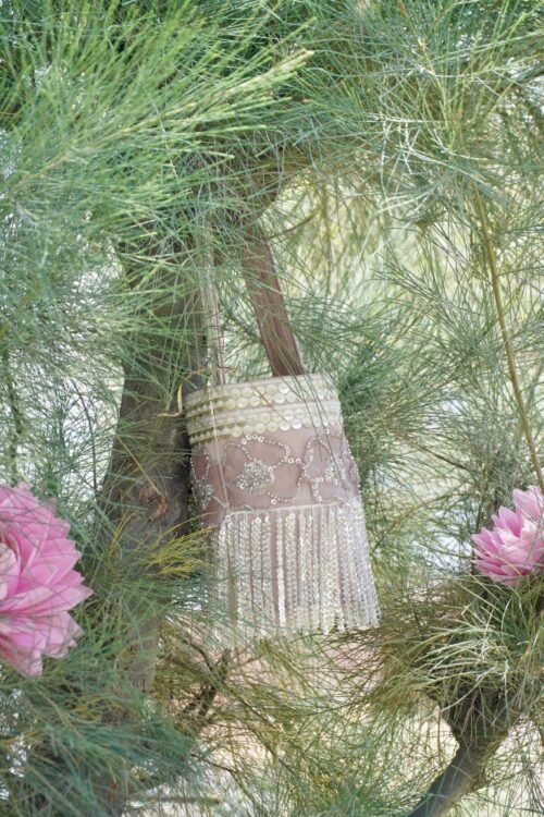 Rose Gold Sequin Fringe Bucket Bag - Image 2