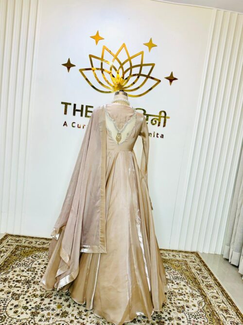 Floor Touch Anarkali Soft Golden Colour - Image 2