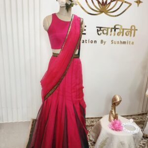 Pink & Green Short Kali Organza Dress