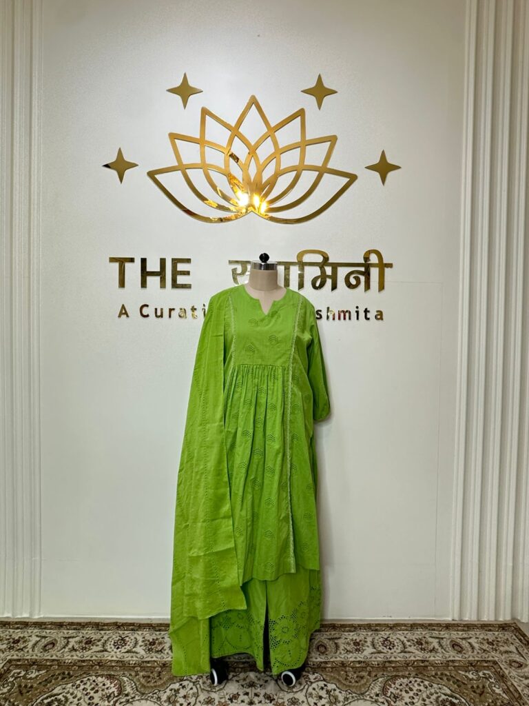 Elegant Chikankari Straight Suit Set with Plazo & Dupatta