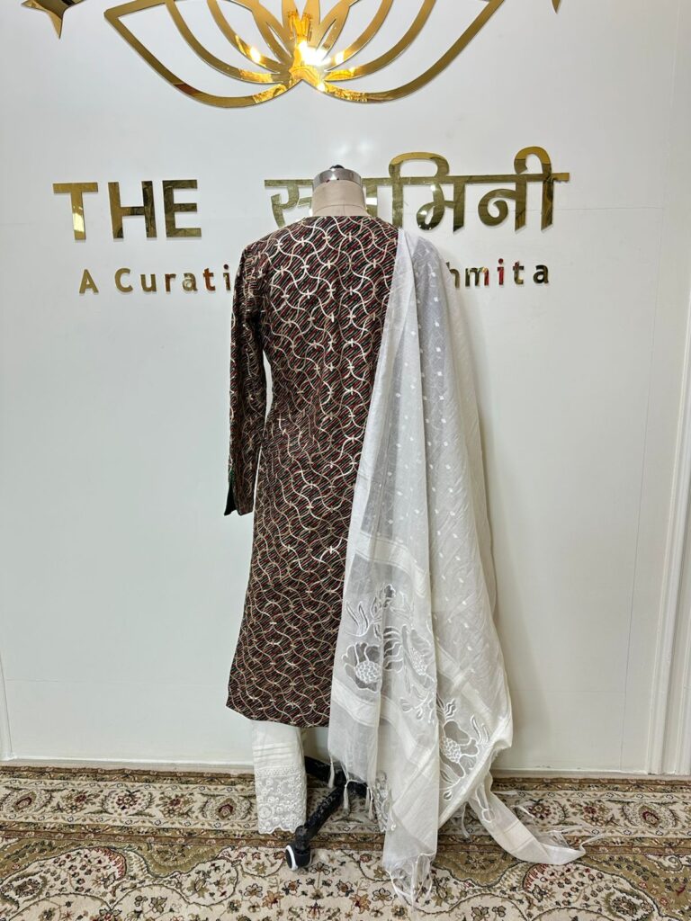 Straight Gota Design Suit With Straight Plazo & Dupatta - Image 4