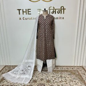 Straight Gota Design Suit With Straight Plazo & Dupatta
