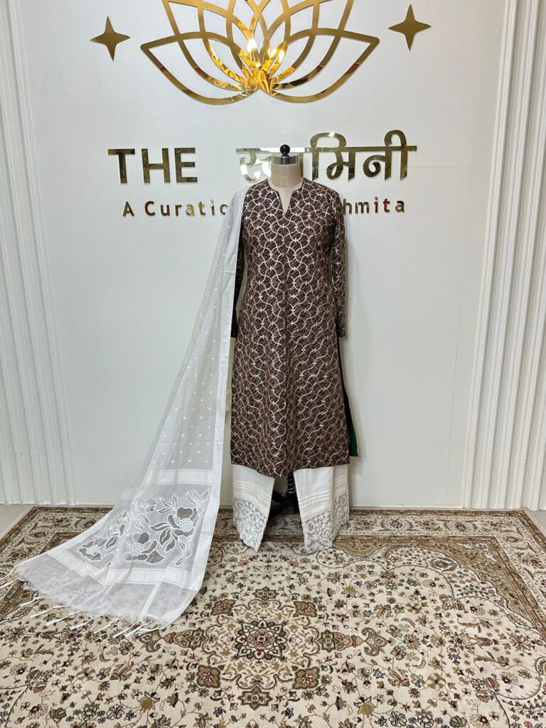 Straight Gota Design Suit With Straight Plazo & Dupatta