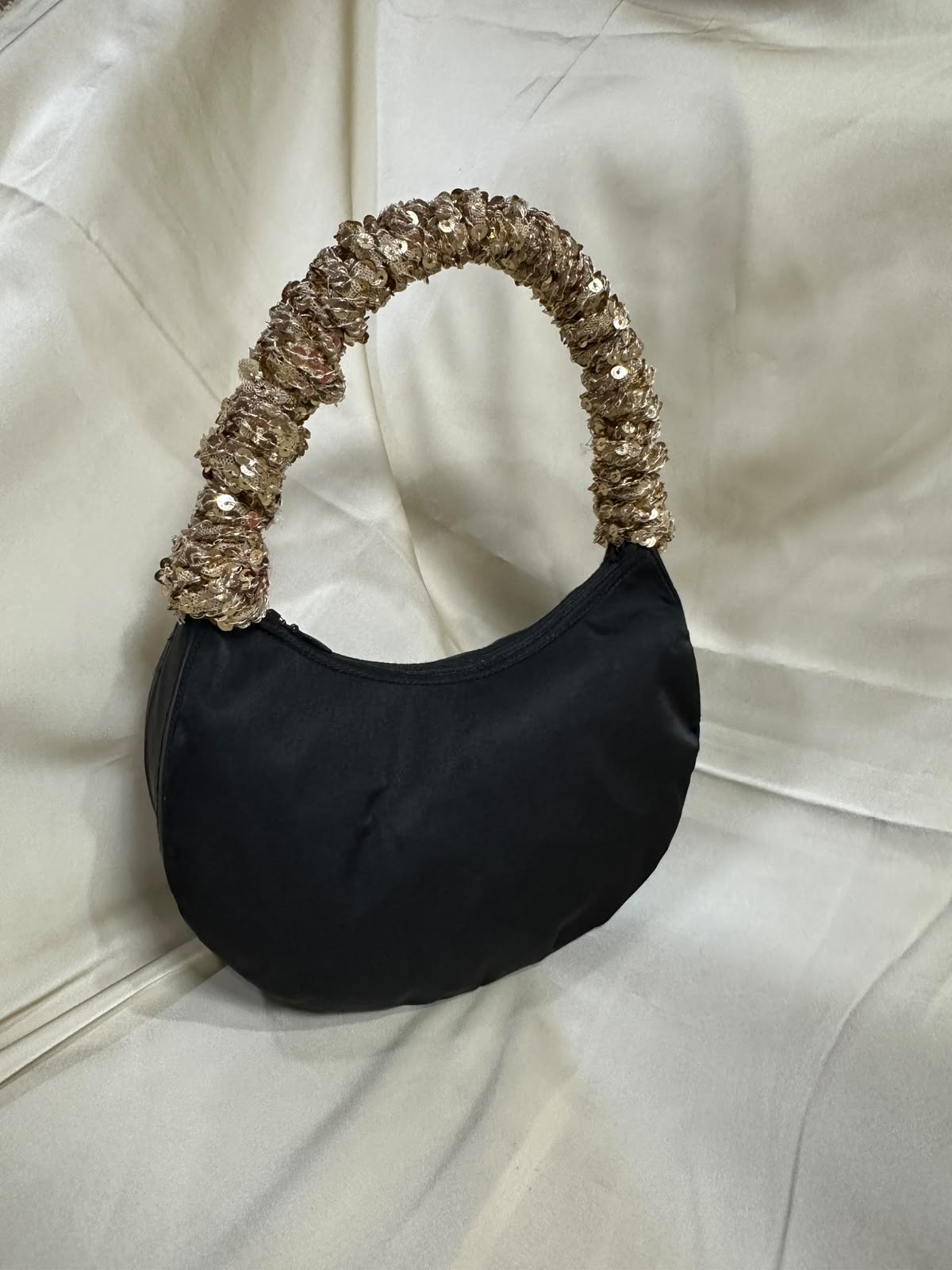 Black u shape potli bag 2 Black U Shape Potli Bag - Image 1