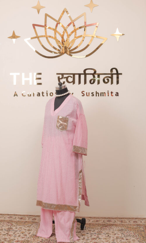 Pink Cotton Co-ord Suit - Image 5