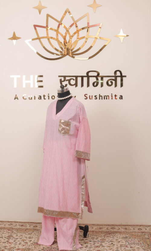 Pink Cotton Co-ord Suit - Image 5