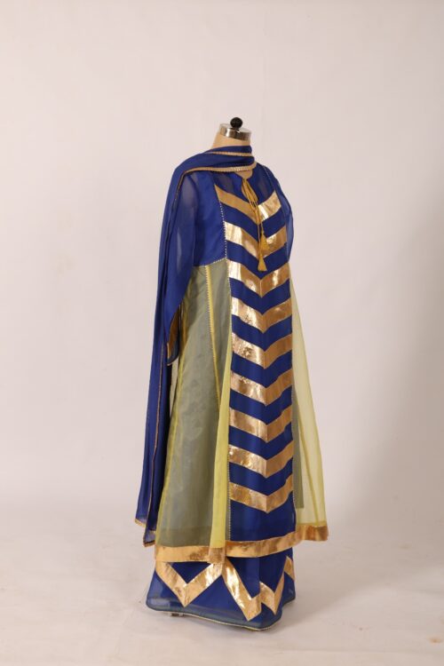 Royal Blue Moroccan Organza Sharara Set - Image 4